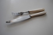 Gerlach widelec nóż stołowy obiadowy bakelit kość słoniowa
