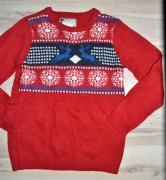 342* star Świąteczny sweter wzorki reniferki 12/13 lat_ 152/158 cm