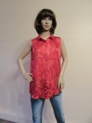 MOSCHINO CHEAP AND CHIC pomarańczowa lekka bluzka wzory _ L