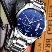 Elegancki Zegarek Męski/Damski – Srebrno-Granatowy