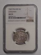 Zygmunt II August. Czworak (4 grosze) 1569, Wilno NGC AU55