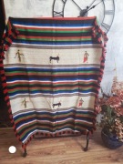 Pled ,koc ,unikat Metador i byk. Boho , Folk  