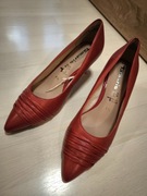 Czerwone szpilki Tamaris, skóra naturalna r 40