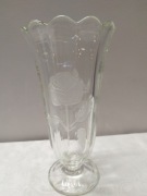 Szklany ciężki wazon Róża 