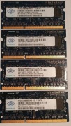 4 x PAMIĘĆ RAM 2GB DDR3 SODIMM PC3 10600S 1333MHz
