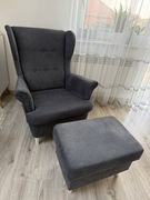 Fotel do salonu z podnóżkiem