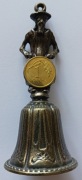 Dzwonek metalowy z grosikiem fi 3,5 cm;  h 7,8cm