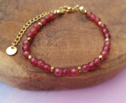 Bransoletka kamienie naturalne jadeit stal