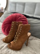 Buty damskie Szpilki Open Toe Carmel Sznurowane Lux 37