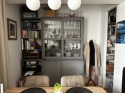 Havsta Zestaw witryna szklana oraz regał na książki Szare