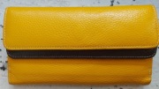 Vera Pelle skórzany damski porfel żółty duży skóra naturalna jak nowy