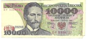 BANKNOT 10000 ZŁ S. WYSPIAŃSKI z 1988 r Nr BT 6109419