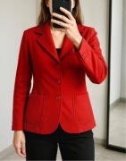 Czerwona marynarka z grubej bawełny, rozmiar S/M, szyta na zamówienie