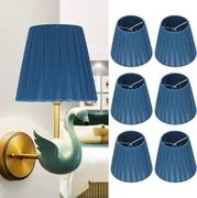 Klosze materiałowe 14x13 cm - 6 szt. / Niebieskie / Na klips E14