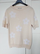 Bluzka krem/jasny beż w kwiaty stokrotki Made In Italy roz. S.