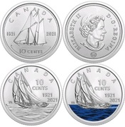 Kanada zestaw 3 różne 10c 2021 żaglowiec Bluenose
