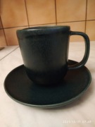 Kubek + talerzyk H&M HOME 360 ml granatowo-szary