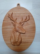 Obraz, zawieszka drewniana Jeleń