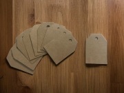 Zawieszki papierowe szare, papier kraft 50 szt