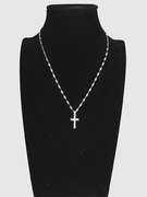 Naszyjnik splot Singapur krzyżyk z cyrkoniami stal szlachetna + pudełko 24h