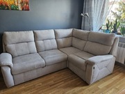 Narożnik z funkcją spania. Jasny beż 