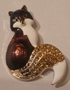 Piękna brosza broszka damska przypinka myśliwska do munduru LISICA Liszka. 