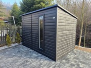 Domek narzędziowy/ogrodowy 3x2 CZARNY, GRAFIT, OKNO 40x170, PROFIL