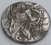 DWIE UNCJE*GODS OF OLYMPUS-SREBRNA M*ANTIQUE FINISH*HIGH RELIEF/UNIKAT/2oz