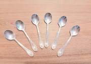Łyżeczki posrebrzane 6 sztuk 10,5 cm MHU CCCP ZSSR antyk małe do kawy