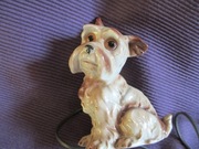 VINTAGE  PORCELANOWY  "PIESEK"  RARYTAS  LAMPKA CZASY PRL         