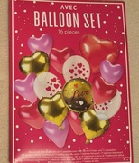 Romantyczny zestaw balonów serca lateks folia 16el. WALENTYNKI ZARĘCZYNY