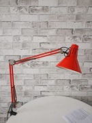 Kultowa lampa kreślarska vintage retro czerwień  105 cm  Sprawna