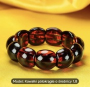 Elegancka bransoletka z syntetycznych koralików bursztynowych.