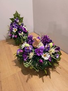 Stroik świąteczny na grób, kompozycja na cmentarz z wazonem , zestaw.LU19k