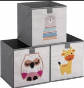 Pudełka skrzynki na zabawki dziecięce organizery duze  3 szt 