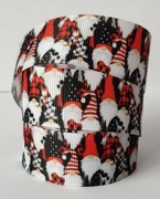 Wstążka 25 mm taśma tasiemka rypsowa świąteczna skrzaty świąteczne