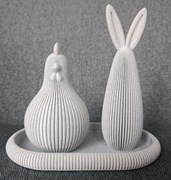 Ozdoba wielkanocna – Kurczak, Zając i podstawka | Nowoczesny styl | Druk 3D