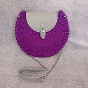 Torebka na ramię + skórzana klapka i pasek, rękodzieło 