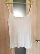 Biała, śmietankowa podkoszulka na ramiączkach ażurowa rozmiar L