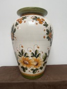 Stary Ciężki Wysoki Wazon  Malowany Dekoracyjny