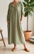 Ambitionfly jak lniana naturalna sukienka oversize 48 50 52
