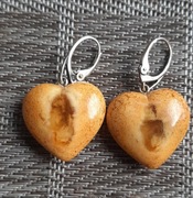 Kolczyki bursztyn naturalny kreda antyczny