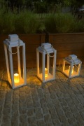 Lampiony ogrodowe drewniane  3 szt  NOWE