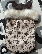 Śpiwór ocieplany wełną 100% wełna naturalna śpiworek do wózka fotelika 75cm