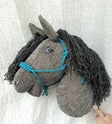 koń na patyku hobby horse handmade A3