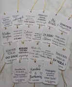 50 SZTUK Zawieszki na alkohol wódkę weselną urodziny personalizowane