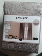 2x zasłony ciemobeżowe welurowe welwetowe na taśmie z tunelem Smukee  