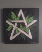 Malarstwo tradycyjne symboliczne "Srebrny pentagram" Agnieszki Orleańskiej