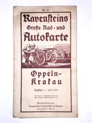 Mapa drogowa/samochodowa nr 41 Oppeln-Krakau (Ravenstein, 1940)
