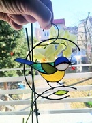 Sikorka witraż rękodzieło prezent hadmade 